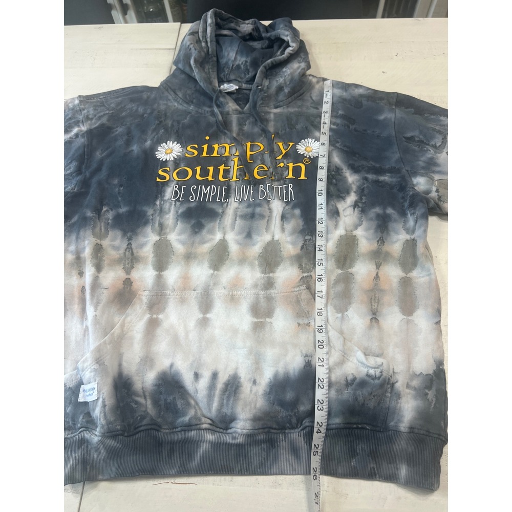 Simply Southern Pink Elephant Tie Dye Hoodie Grey XL Dull Your Sparkle Daisy - Picture 6 of 9